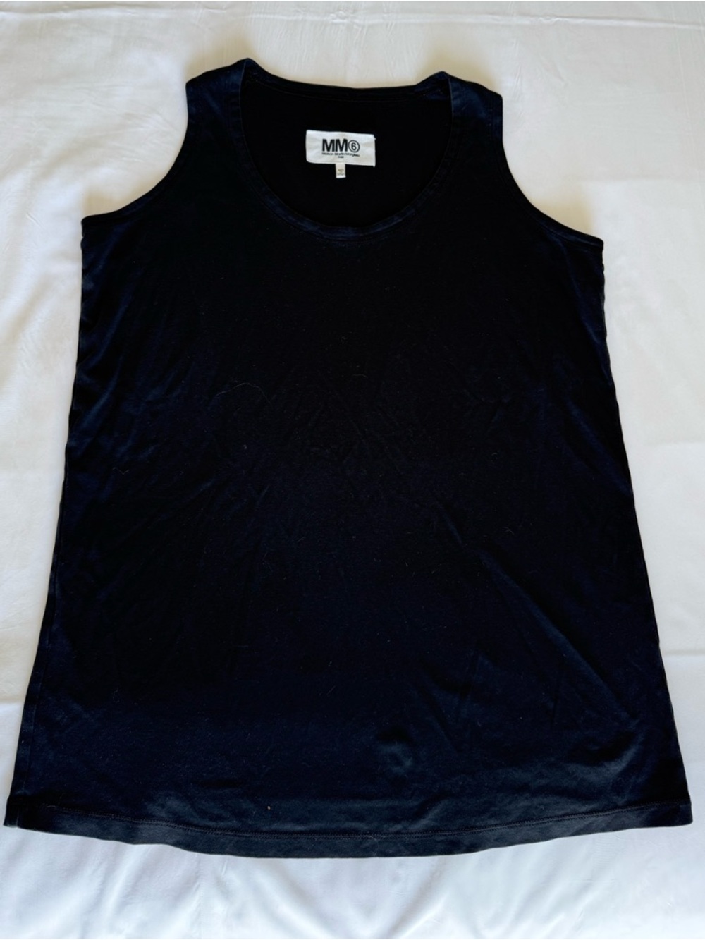 MM6 maison martin margiela black cotton tank top medium scoop neck new york chic
